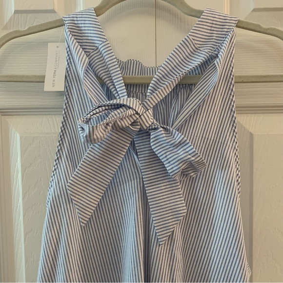 NY&C Sleeveless Light Blue and White Dress Size L - Picture 5 of 7